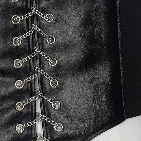 Glamorstar Corset Belt for Women Lace-up Leather Elastic Belts for Dresses Wide Tied Waspie Cincher Belts in Kuwait