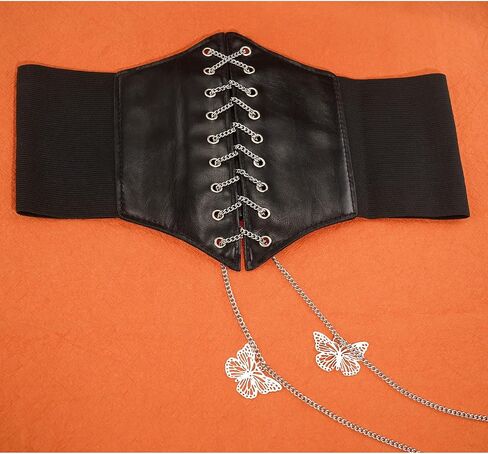 Glamorstar Corset Belt for Women Lace-up Leather Elastic Belts for Dresses Wide Tied Waspie Cincher Belts in Kuwait