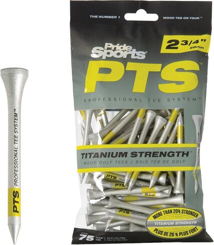 تي شيرت Pride Professional Tee System مقاس 2-3/4 بوصة من خشب الجولف بقوة التيتانيوم، 75 قيراط أسود in Kuwait