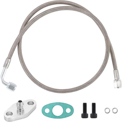 4AN Fitting T3 T3/T4 T04 Turbo Oil Feed Inlet Flange Gasket Adapter Kit in Kuwait