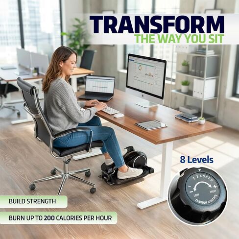 DeskCycle Ellipse Leg Exerciser - Under Desk Elliptical Machine and Foot Pedal Exerciser - Leg Exerciser While Sitting - Compact Under Desk Exercise Equipment in Kuwait