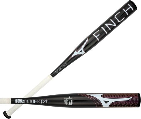 Mizuno Finch Fastpitch Softball Bat (-13) | Womens Aluminum Fast Pitch BAT | BLK Iridescent | 17OZ in Kuwait