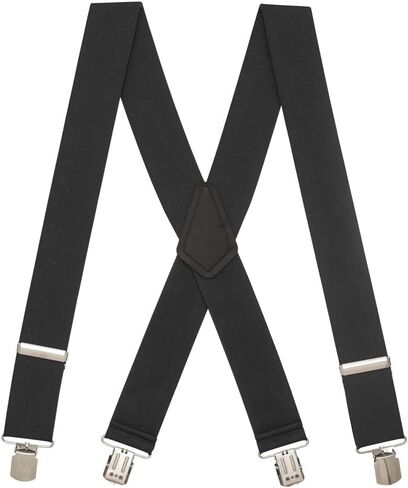 Classic Solid Color Suspenders - 2-Inch Wide - X-Back - Pin Clip - Many Colors & 4 Sizes Includes Big & Tall in Kuwait