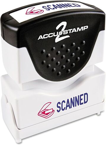 AccuStamp - ختم رسالة ACCU-STAMP2 مع مصراع، لونين، البريد الإلكتروني، 1-5/8 بوصة × 1/2 بوصة، حبر مسبق، حبر أزرق وأحمر (035541) in Kuwait