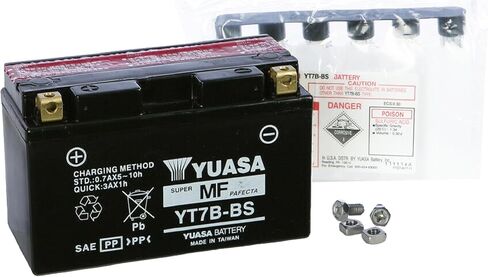 Yuasa YUAM62T7B YT7B-BS بطارية AGM مجانية الصيانة مع حزمة حمض in Kuwait