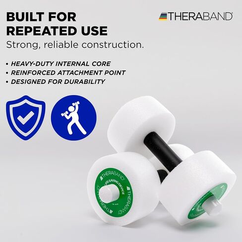 دمبل/قضبان اليد للتمرين المائي من Thera-Band - زوج واحد - متوسط ​​- حجم القرص 12 بوصة × 2.5 بوصة in Kuwait