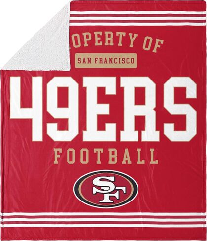 FOCO NFL Unisex-Adult NFL Team Logo Sherpa Fleece Plush Throw Blanket - 60" x 70" in Kuwait