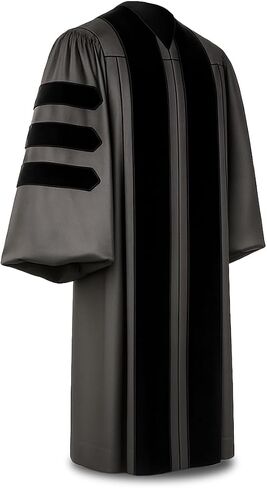 CLERKMANS Unisex Deluxe Doctoral PhD Graduation Gown - Doctorate Robe in Kuwait