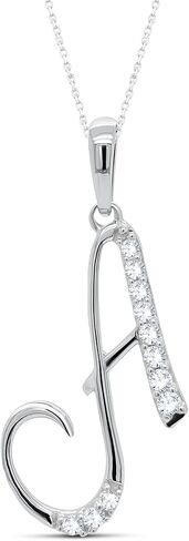 Stylish Initial Charms Pendants Necklaces for Women - Round Cut Diamond Alpahbet Letter Personalized Coin Name Necklaces for Womens Girls in 14K Gold (0.12 Carat, I2 Clarity, I-J Color) in Kuwait