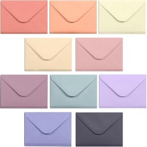 Gift Card Envelopes - 100-Count Mini Envelopes, Paper Business Card Envelopes, Bulk Tiny Envelope Pockets, 10 Pastel Colors, 4 x 2.7 Inches in Kuwait