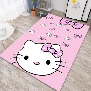 Pink Washable Runner Rug 2' x 5' 3" Cute Cartoon Kitten Face Pattern Non-Slip Area Rugs Kawaii Carpet Home Decor Carpet for Living Room Bedroom Entryway Rug in Kuwait