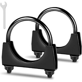 2Pcs Heavy Duty 2 inch Muffler Clamps Rustproof, 2" Exhaust Pipe Diameter, Black Saddle Style U-Bolt Clamp in Kuwait
