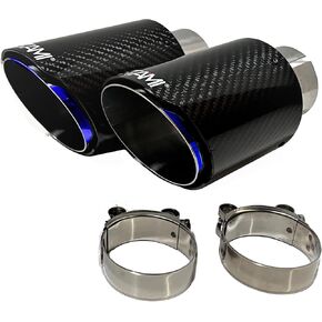 NETAMI Universal Exhaust Tip Stainless Steel Double Wall Chrome Polish fit 1.75" - 2.25" diameter pipe Bolt-on 2 Pack in Kuwait