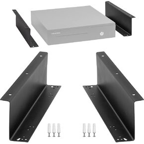 Cash Drawer Under Counter Mounting Metal Bracket - 13“ White Heavy Duty Steel Mounting Brackets for Under Desk Installation - Under Cabinet Bracket Compatible with Most Cash Registers in Kuwait