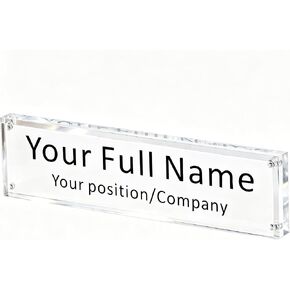 IEEK Acrylic Desk Name Plate for Office,Clear Acrylic Block Nameplate Double Sided Desk Name Plate Holder Business Desk Sign Holder, DIY Your Personalized Name for Desk,2.5x10 Inch in Kuwait