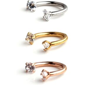 Ruifan Clear CZ Nose Septum Horseshoe Earring Eyebrow Lip Helix Tragus Cartilage Piercing Ring 14G 8mm 10mm 12mm in Kuwait