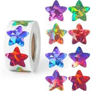 500 PCS Holographic Sparkly Green Star Stickers, 1 inch Self Adhesive Metallic Glitter Foil Stickers Sparkly Star Sticker Reward Behavior Chart Labels for Kids Students Teachers Supplies in Kuwait