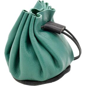 Mythrojan Medieval Jewelry Belt Pouch LARP Renaissance Waist Bag with Adjustable Strap, Suede Leather for Cosplay and Historical Reenactments - Dark Green in Kuwait