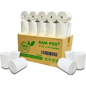 3 1/8 x 190 Thermal Receipt Paper Rolls For Most POS Systems and Receipt Printers, Compatible With Clover Station, Square Station, Toast Station, TM-T88, TSP Series (30 Rolls) in Kuwait