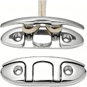 Boat Folding Cleat,Flip Up Marine Stainless Steel 4-1/2" Black Dock Fold Cleats W/Fasteners and Back Plates in Kuwait