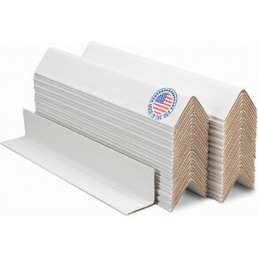IDL Packaging Cardboard Edge Protector 2" x 2" x 12", Pack of 50 – White Kraft Cardboard Corner Protectors for Shipping – V-Board Reinforced Pallet Edge Protector – Eliminates Shifting of Packaging in Kuwait