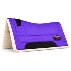 CHALLENGER Pony 23"x24" Western Contoured Faux Fur Padded Saddle Pad Purple 39143PRP in Kuwait