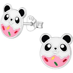KIWI DAISY Panda Ball Sterling Silver Stud Earrings (Hypoallergenic) in Kuwait