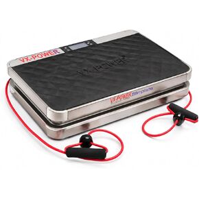 VX-Power Slimplate Digital - لوحة اهتزاز لكامل الجسم مع منصة اهتزاز متأرجحة مع أشرطة مقاومة للقلب المنزلي، والتشكيل، والتنغيم واللياقة البدنية، ومكبرات صوت بلوتوث in Kuwait