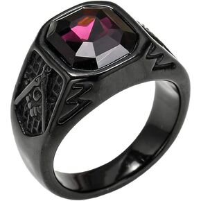 Men's Vintage Masonic Freemason Stainless Steel Ring Symbol Signet Band in Kuwait