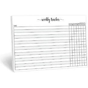 321Done Weekly Tracker Notepad - 50 Sheets (5.5" x 8.5") - Habit Tracking Days of Week Tear-Off Sheets, Planner Organizing - Made in USA - Simple Script in Kuwait