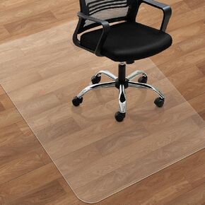 SHAREWIN Large Chair Mat for Hardwood Floor Desk Chair Mats 63" x 51" for Home, Heavy Duty Office Rolling Chair Mat for Hard Wood/Tile Floor Protector, Clear PVC and Easy to Clean in Kuwait
