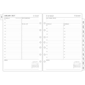 2025 Planner Refills for 5.5“x8.5" Mini Binder, Weekly and Monthly Appointment Book Inserts, Tabbed, 7 Holes, Classic/Size 4 in Kuwait