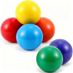 Bucherry 12 Pcs Montessori Wooden Balls 1.8 Inch Wooden Replacement Ball Educational Counting Toys Preschool Learning Material for Montessori(Mixed Color) in Kuwait