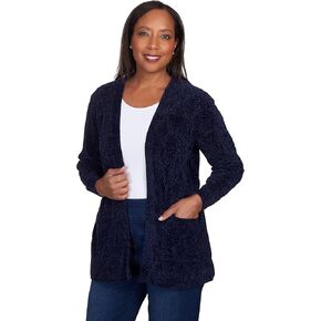 Alfred Dunner Women's Classics Chenille Long Open Cardigan in Kuwait