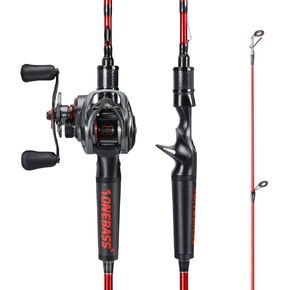 One Bass Fishing Rod and Reel Combo, IM7 Graphite 2 Pc Blank Baitcasting Combo, Spinning Rod with Super Polymer Handle in Kuwait