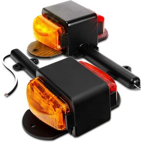 TRUE MODS 2 قطعة 7 بوصة كهرمان + أحمر LED مجموعة مصابيح حاجز المقطورة [معتمدة من وزارة النقل] [SAE P2] [IP67 مقاومة للماء] أضواء علامة إزالة المقطورة لسيارة مقطورة نقل القوارب in Kuwait