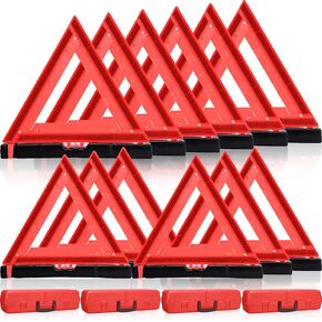 Warning Triangle DOT Approved Foldable Emergency Safety Warning Triangles Reflective Road Safety Triangle with Carrying Case Heavy Base Roadside Safety Warning Sign for Car Truck (24 Pcs) in Kuwait