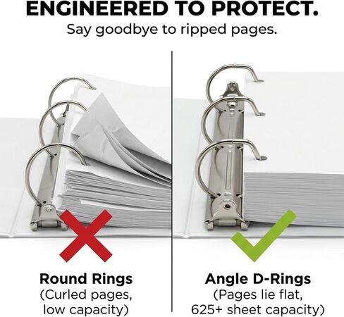 Ring Binder Depot 3، مجلد حلقي على شكل حرف D ذو زاوية احترافية مقاس 2.5 بوصة، مجلد عرض تقديمي للصفحات القياسية مقاس 8.5 × 11 مع جيوب، غلاف أبيض ذو رؤية واضحة كريستالية (عبوتان) in Kuwait