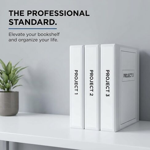Ring Binder Depot 3، مجلد حلقي على شكل حرف D ذو زاوية احترافية مقاس 2.5 بوصة، مجلد عرض تقديمي للصفحات القياسية مقاس 8.5 × 11 مع جيوب، غلاف أبيض ذو رؤية واضحة كريستالية (عبوتان) in Kuwait