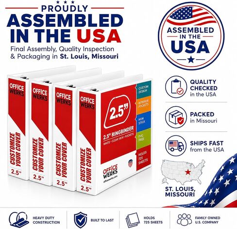 Ring Binder Depot 3، مجلد حلقي على شكل حرف D ذو زاوية احترافية مقاس 2.5 بوصة، مجلد عرض تقديمي للصفحات القياسية مقاس 8.5 × 11 مع جيوب، غلاف أبيض ذو رؤية واضحة كريستالية (عبوتان) in Kuwait