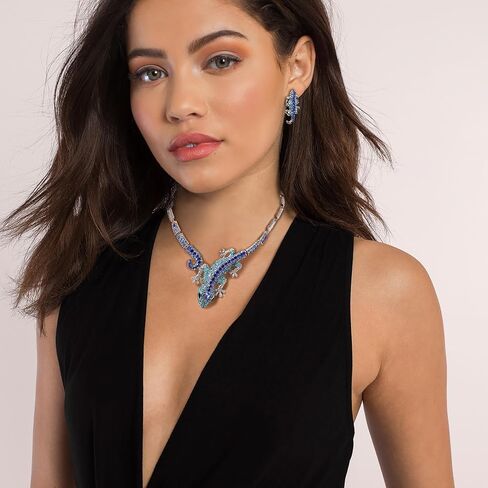 EVER FAITH Austrian Crystal Art Deco Gecko Lizard Necklace Earrings Set in Kuwait