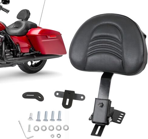 AUFER Adjustable Plug-in Driver Rider Backrest Kits Custom Made Compatible with for 1997-2023 Touring Road King Street Glide Road Glide Electra Glide,Black in Kuwait
