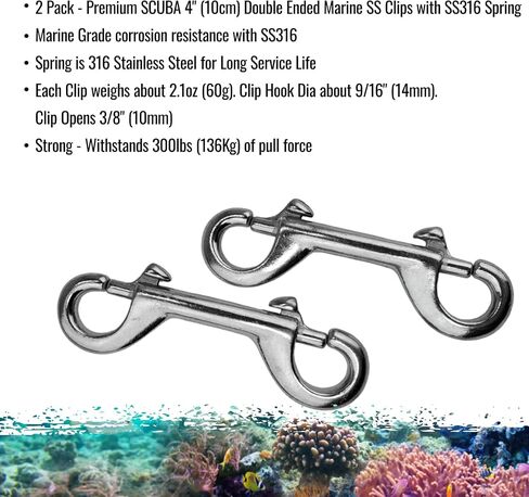 الصيد المائي - مشابك/مسامير ذات طرفين من الدرجة البحرية 4 بوصة (100 مم) مع زنبرك SS316 in Kuwait
