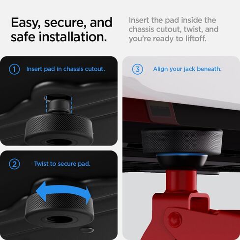 حقيبة تخزين مدمجة من Spigen Lifting Jack Pads (إصدار كربوني) مصممة لطراز Tesla 3/Y/S/X مع فتح/إغلاق مغناطيسي [4 قطع مع حقيبة تخزين] in Kuwait