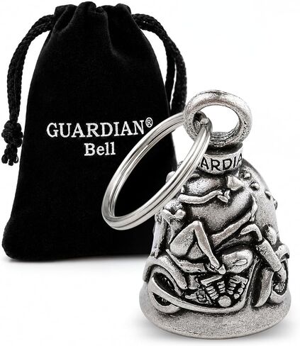جرس Guardian Bell Never Ride Bell Good Luck Bell مع حلقة مفاتيح وحقيبة هدايا مخملية سوداء | جرس دراجة نارية | بيوتر خالي من الرصاص | هدية حظا سعيدا للأصدقاء والعائلة | جرس الدراجة | صنع فى أمريكا in Kuwait