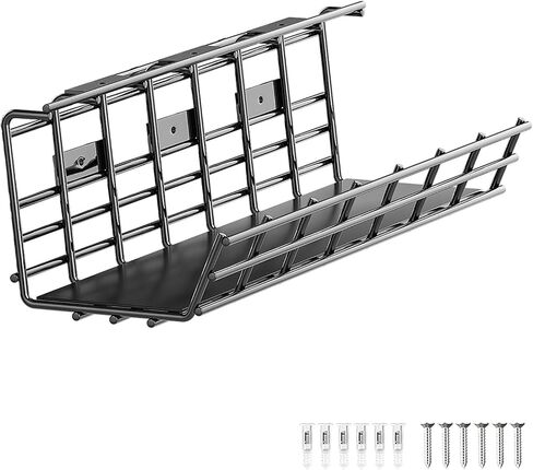 2 Pack Under Desk Cable Management Tray, 16.5'' Desk Cable Organizer Metal Wire Cord Management Under Desk Organizer for Office, Home, Black in Kuwait