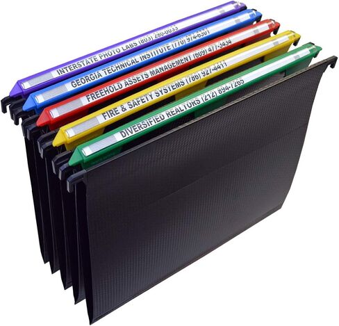 مجلدات الملفات المعلقة من Ultimate Office MagniFile بحجم الحرف V الأساسي مع فهارس مكبرة مقاس 11 بوصة تعمل على مضاعفة حجم عناوين ملفاتك للعثور على الملفات بسرعة. (مجموعة من 10 متنوعة) in Kuwait