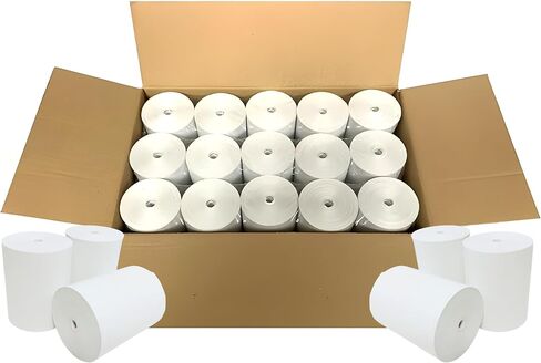 3 1/8 × 190 لفات ورق إيصالات حرارية لمعظم أنظمة نقاط البيع وطابعات الإيصالات، متوافقة مع محطة كلوفر، محطة مربعة، محطة توست، TM-T88، سلسلة TSP (30 لفة) in Kuwait