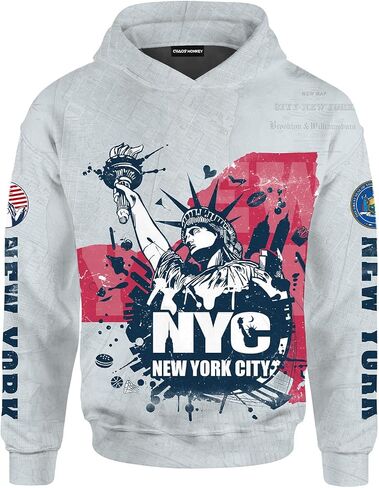 Unisex 3d printed American USA States Hoodie Pullover Sweatshirts Hoodies in Kuwait