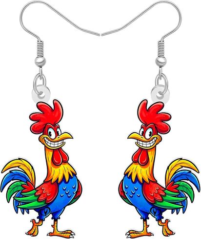 Acrylic Charm Cute Chicken Hen Rooster Earrings Drop Dangle Jewelry for Women Girls Funny Party Gifts in Kuwait